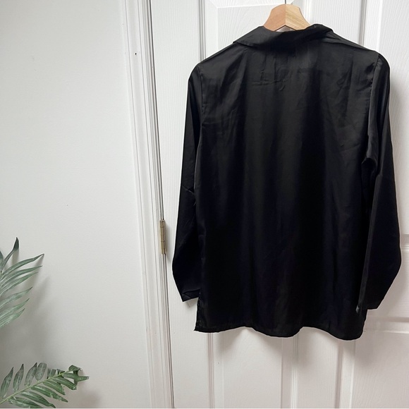 Nicole Miller Button Front Blouse in Black - Picture 5 of 6
